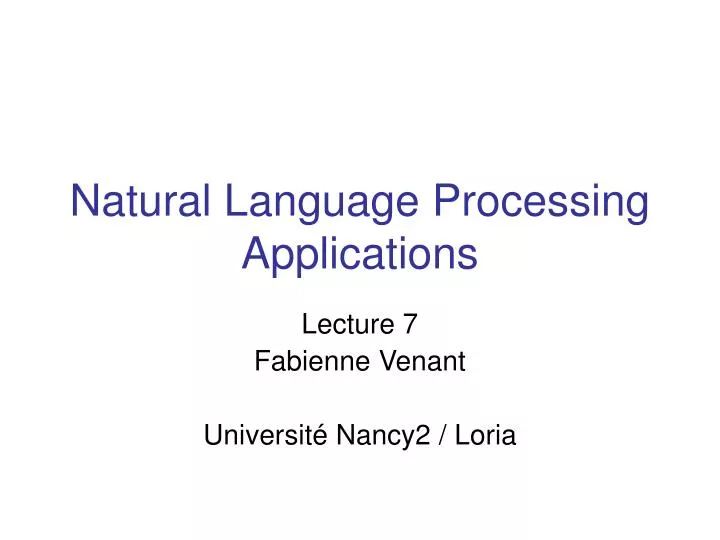 natural language processing applications