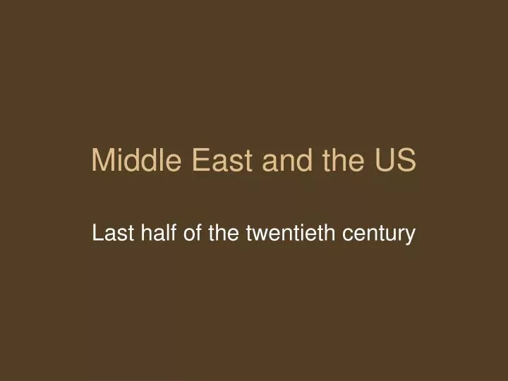 middle east and the us