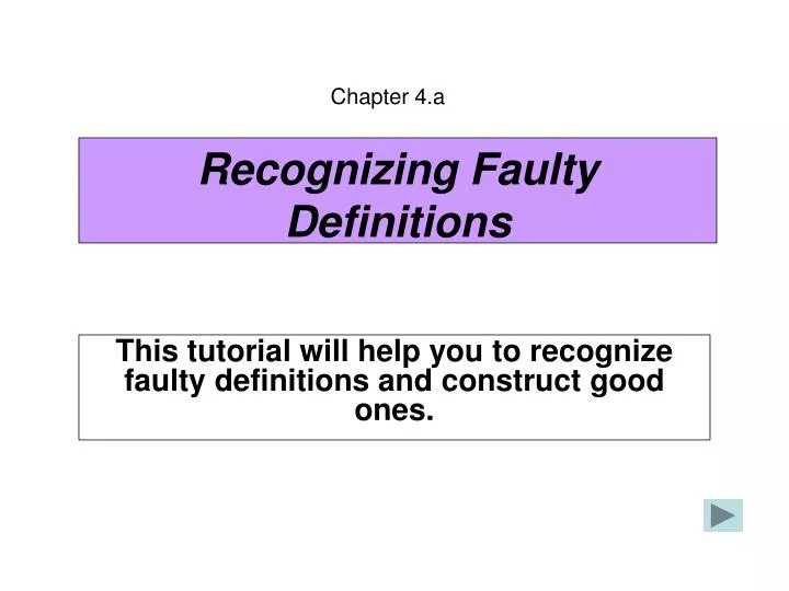 recognizing faulty definitions