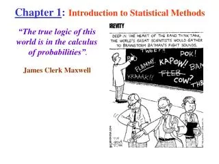 Chapter 1 : Introduction to Statistical Methods
