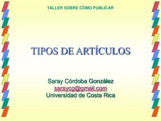 tipos de art culos