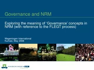 Governance and NRM