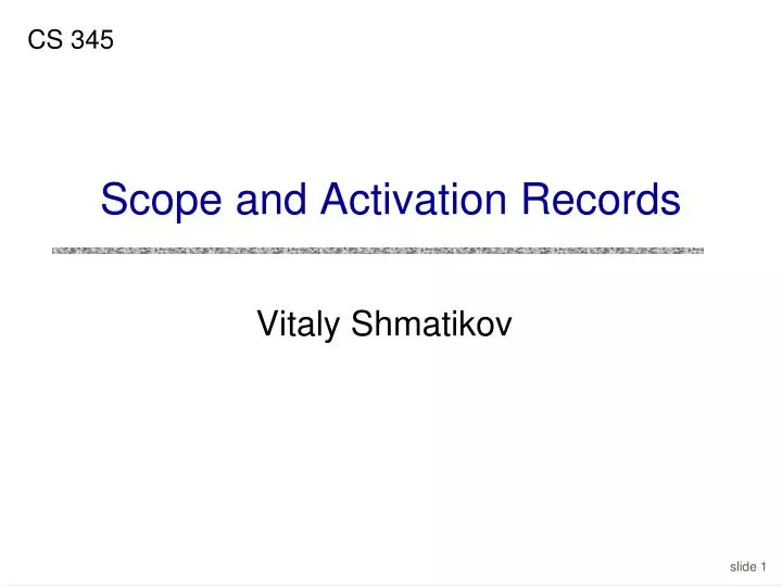 scope and activation records