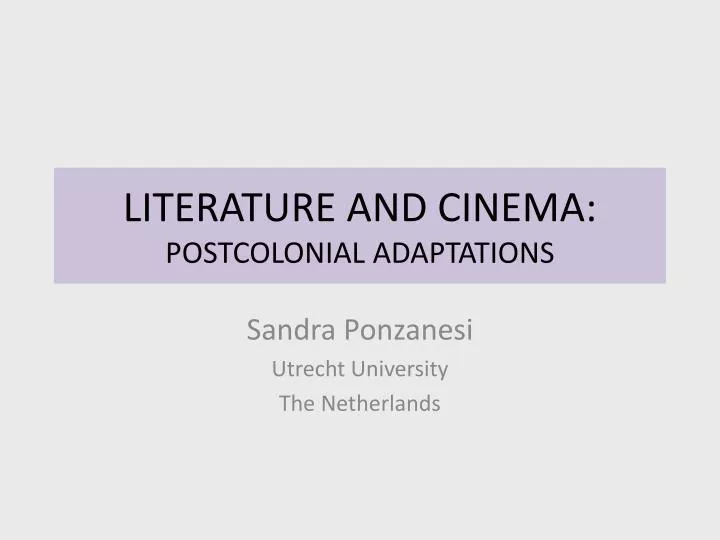 literature and cinema postcolonial adaptations
