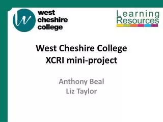 West Cheshire College XCRI mini-project