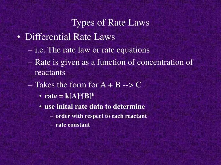 types of rate laws