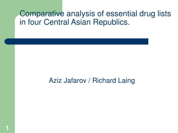 comparative analysis of essential drug lists in four central asian republics