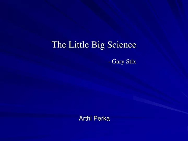 the little big science gary stix