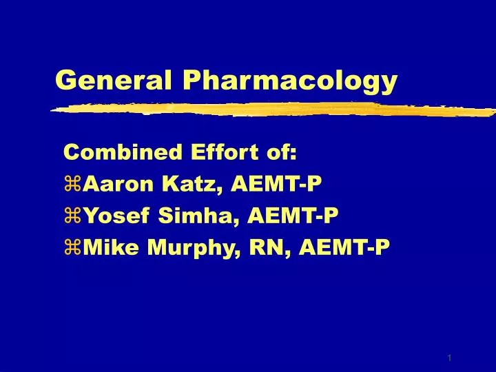 general pharmacology