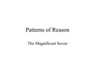 Patterns of Reason