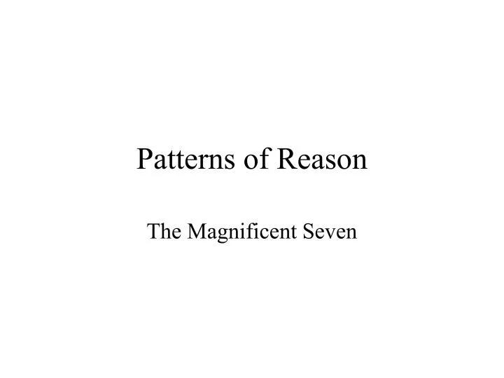 patterns of reason