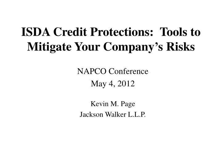 isda credit protections tools to mitigate your company s risks