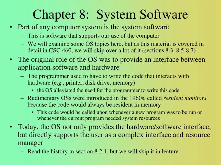 chapter 8 system software
