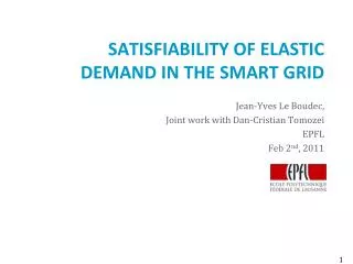 Satisfiability of Elastic Demand in the smart grid