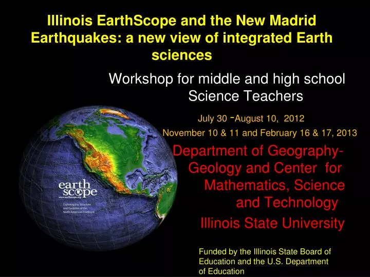 illinois earthscope and the new madrid earthquakes a new view of integrated earth sciences