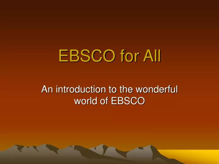 ebsco for all