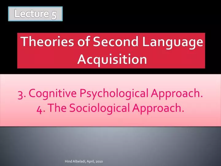 theories of second language acquisition
