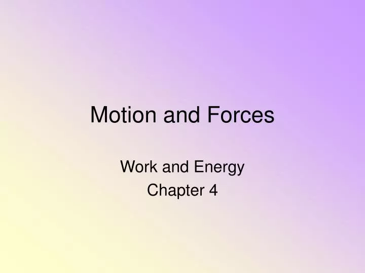 motion and forces