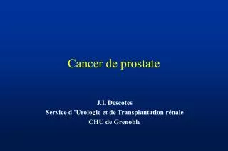cancer de prostate