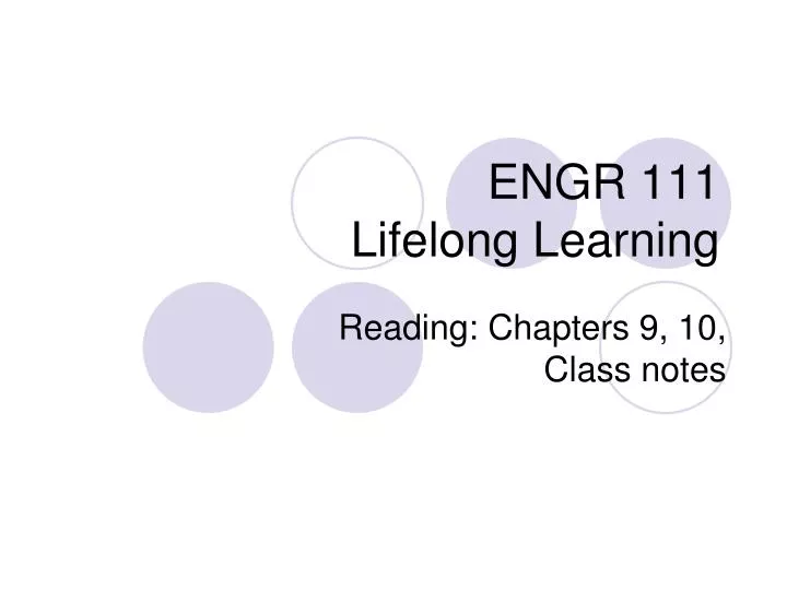 engr 111 lifelong learning
