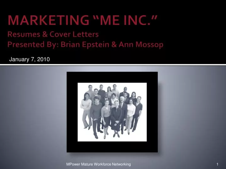 marketing me inc resumes cover letters presented by brian epstein ann mossop