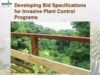 Developing Bid Specifications for Invasive Plant Control Programs