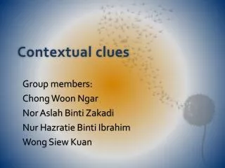 Contextual clues