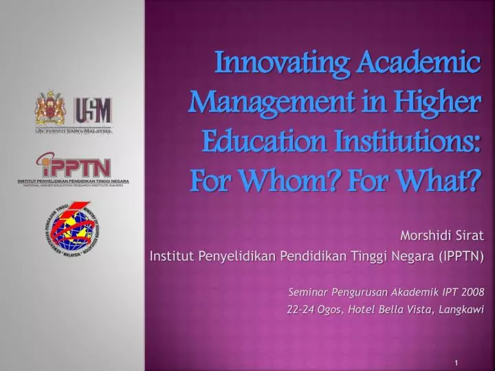 innovating academic management in higher education institutions for whom for what