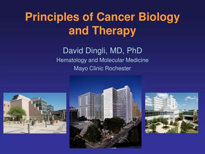 principles of cancer biology and therapy