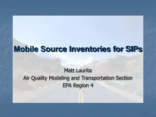 Mobile Source Inventories for SIPs