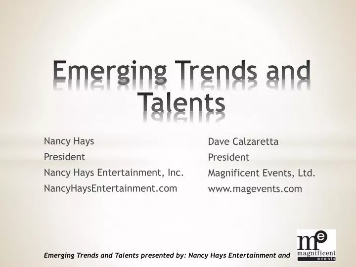 emerging trends and talents
