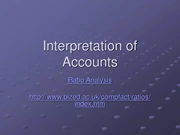 interpretation of accounts