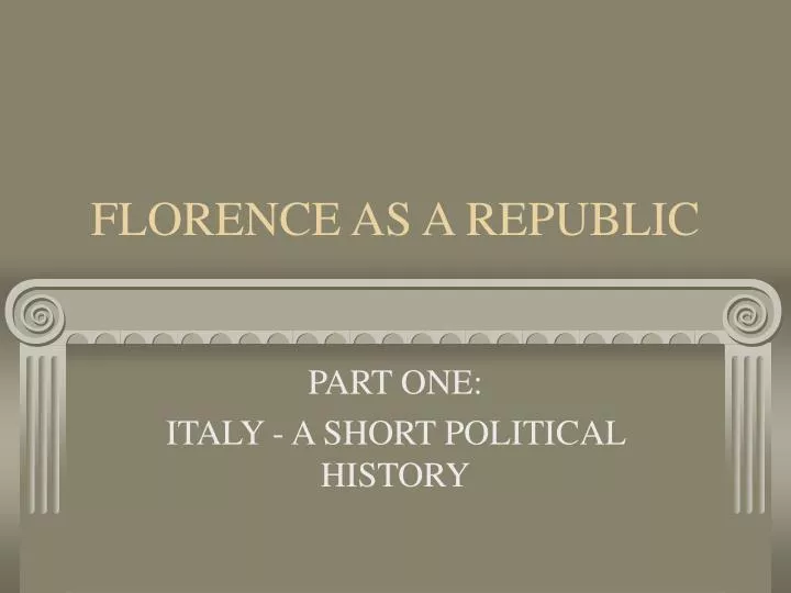 florence as a republic