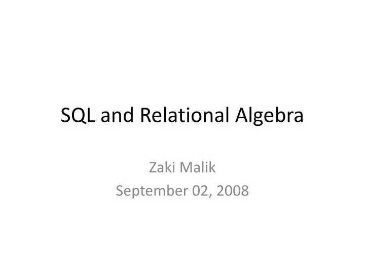 sql and relational algebra