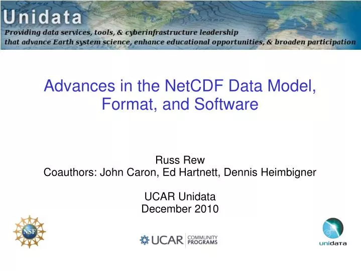 advances in the netcdf data model format and software