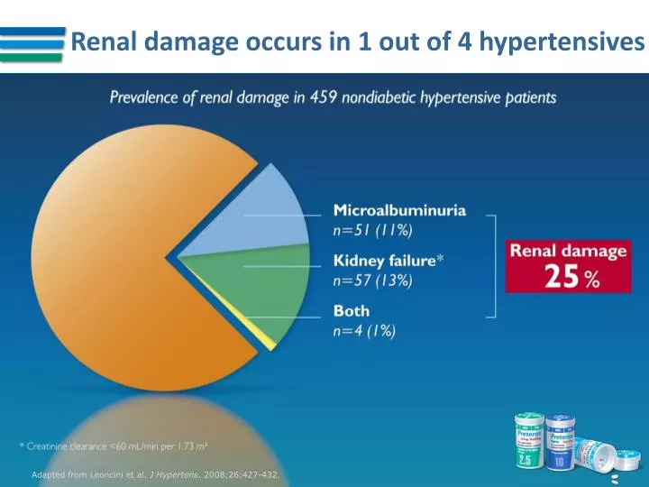 renal damage occurs in 1 out of 4 hypertensives