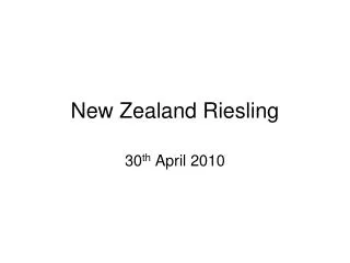 New Zealand Riesling