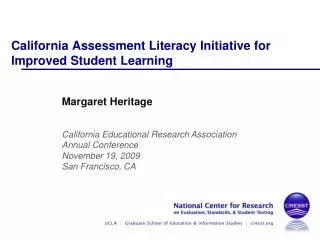 California Assessment Literacy Initiative for Improved Student Learning