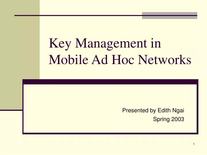 key management in mobile ad hoc networks