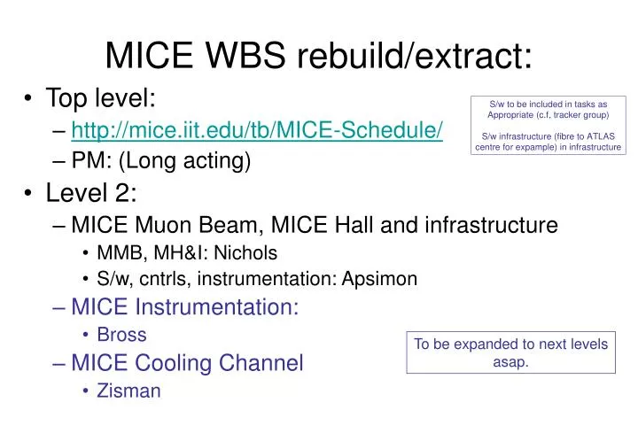 mice wbs rebuild extract