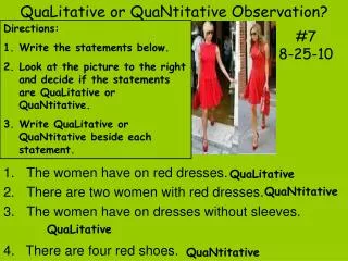 QuaLitative or QuaNtitative Observation?