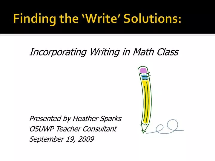 finding the write solutions
