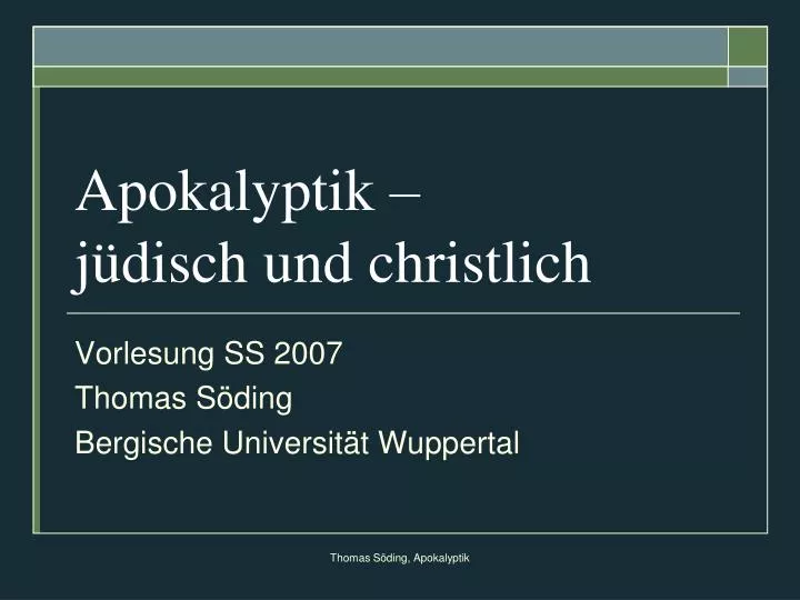 apokalyptik j disch und christlich