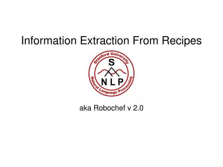 information extraction from recipes