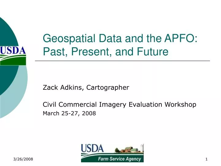 geospatial data and the apfo past present and future