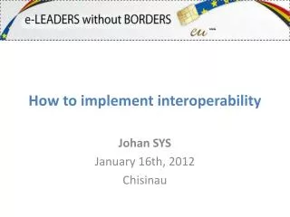 How to implement interoperability