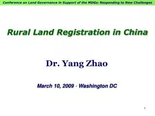 Rural Land Registration in China