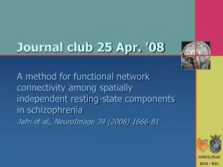 Journal club 25 Apr. ’08
