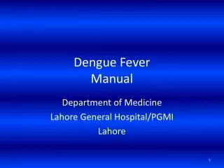 Dengue Fever Manual