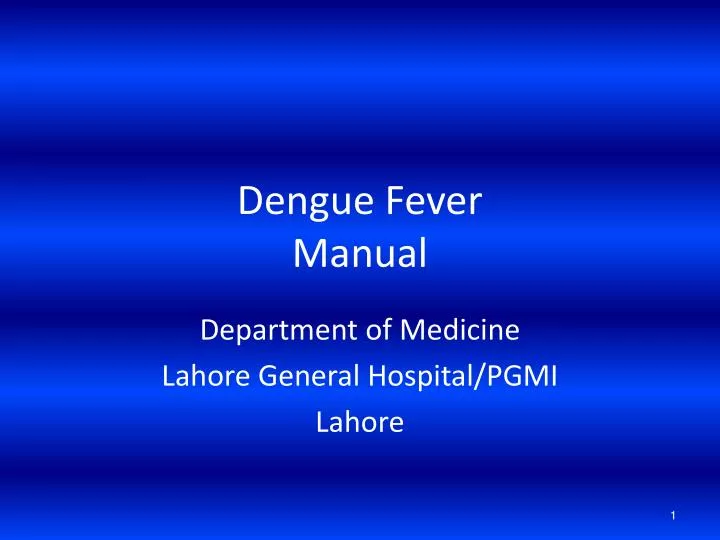 dengue fever manual